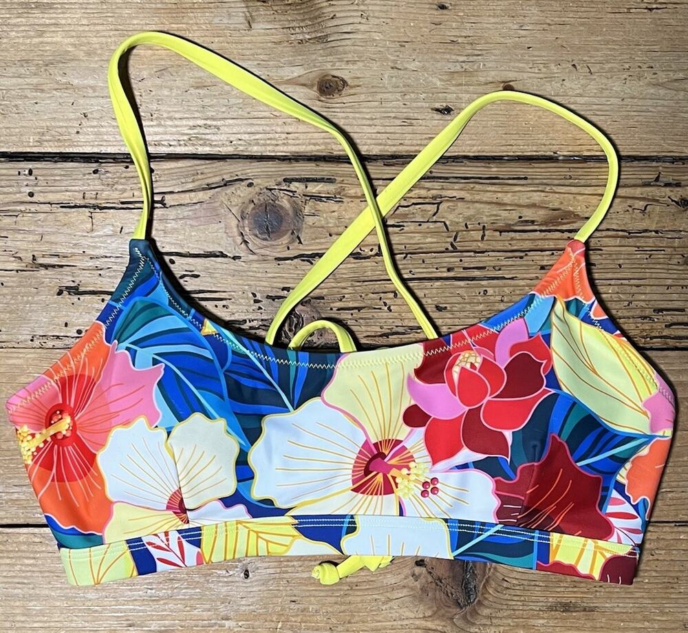 CUPSHE Floral Print Padded Bikini Top Women’s Size L NWOT